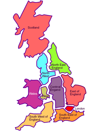 UK regional map
